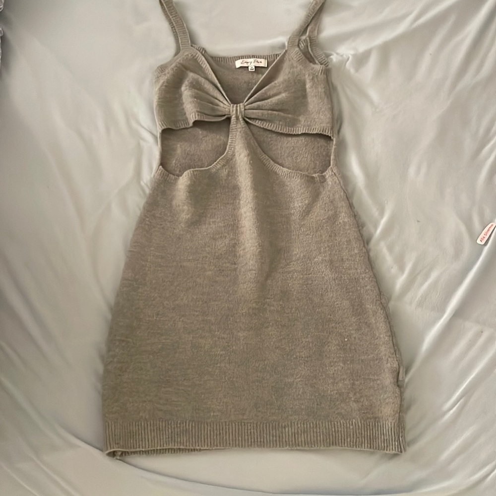 Never worn Gray dress with cut outs